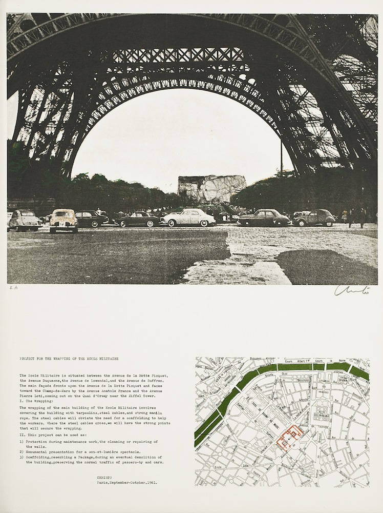 Projet pour l'emballage de l'Ecole Militaire, 1972