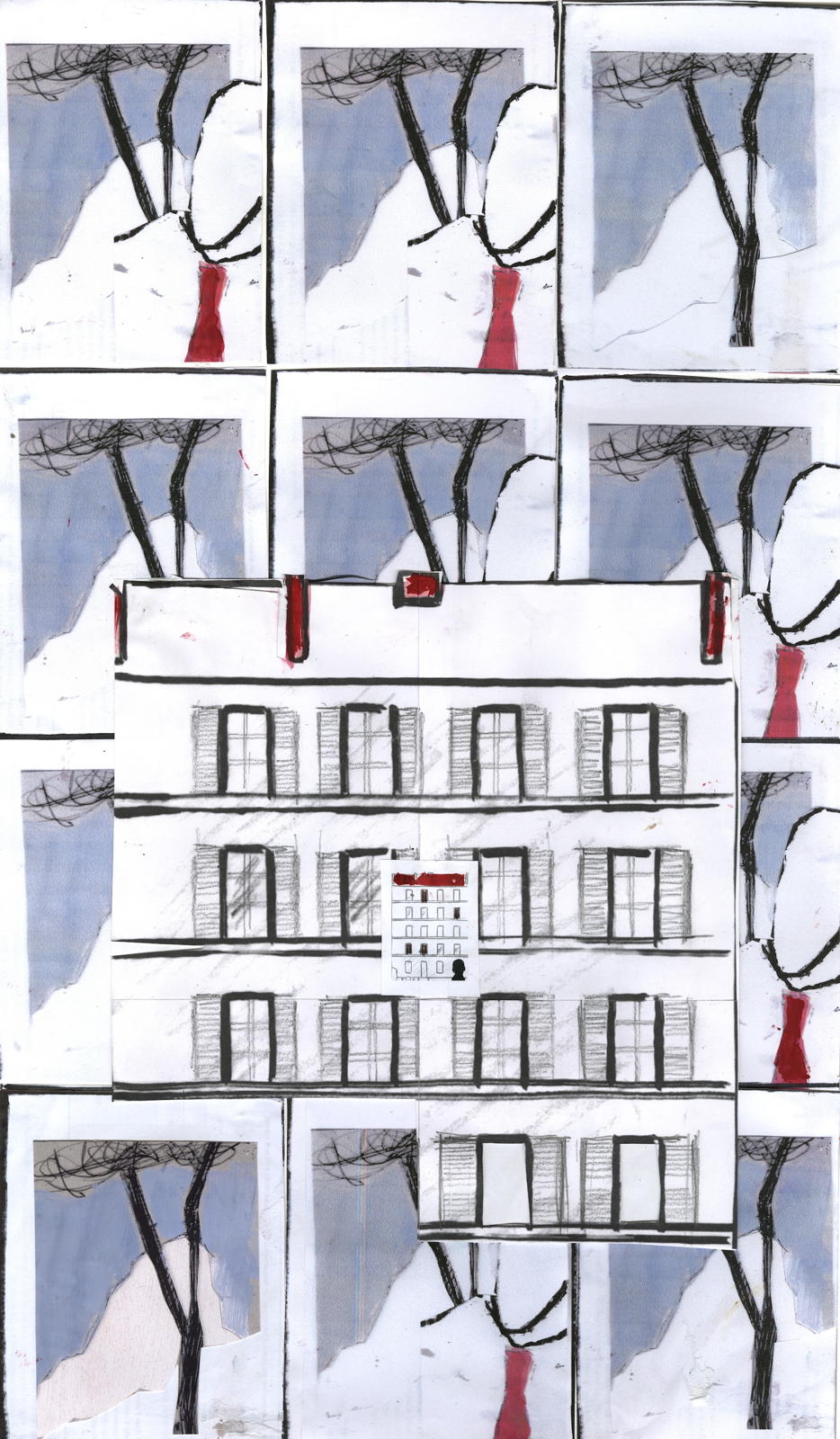 Papier peint � la cravate rouge, 2016