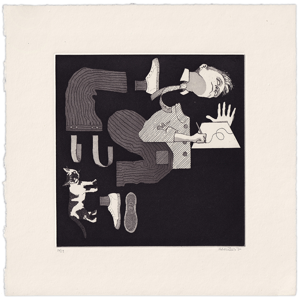 Self-portrait with Gaston, 2024